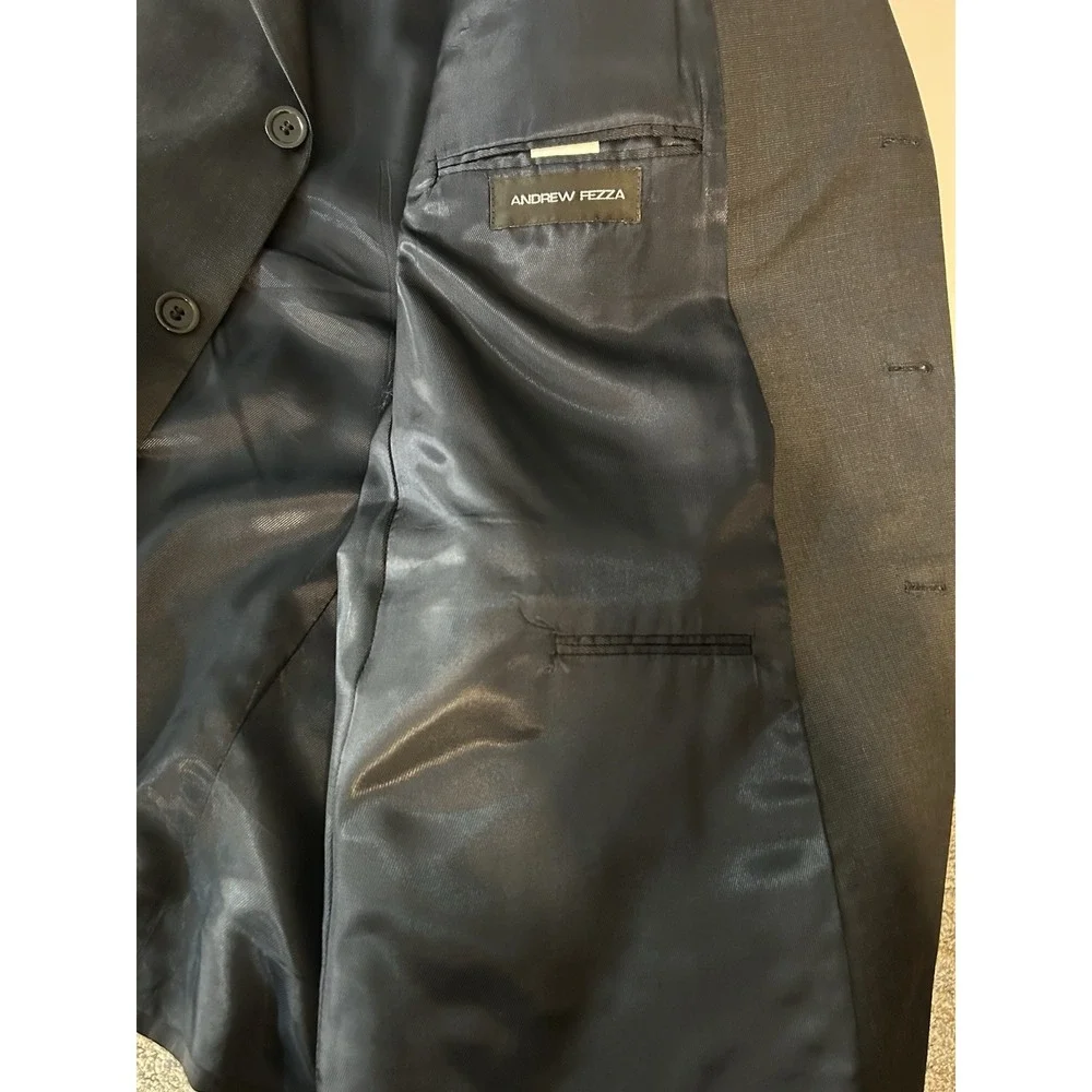 Andrew Fezza Men's Wool Blazer‎ Black 52R